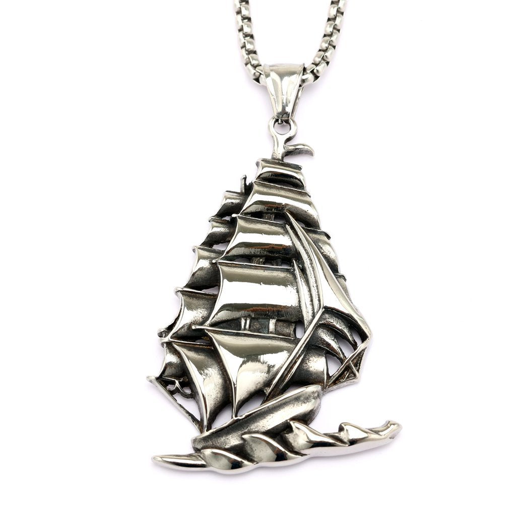 Durable Stainless Steel Sailing Pendant Necklace Unisex Retro Planderful Norse Legacy Collection