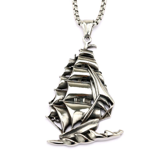 Durable Stainless Steel Sailing Pendant Necklace Unisex Retro Planderful Norse Legacy Collection