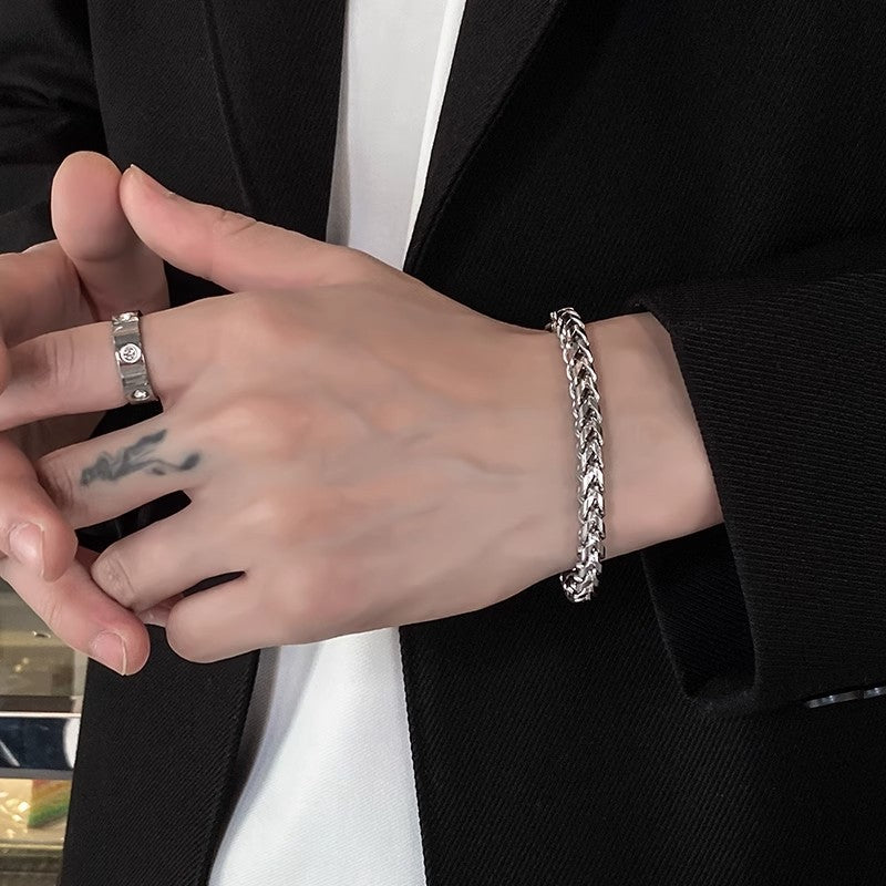 Planderful Jewelry Stainless Steel Double Layer Cuban Bracelet Unisex For Him And Her Everyday Accessory