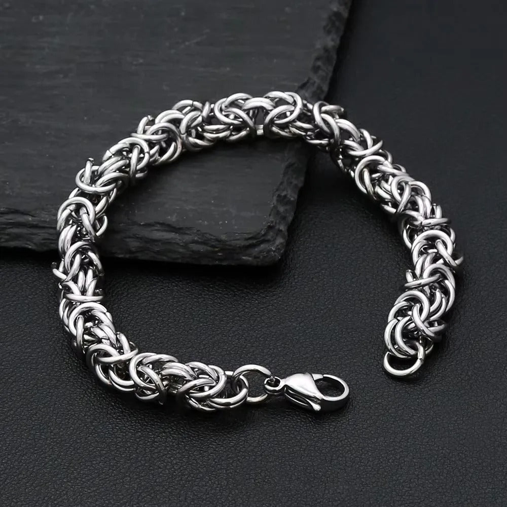 Vintage Byzantine Stainless Steel Men's Bracelet