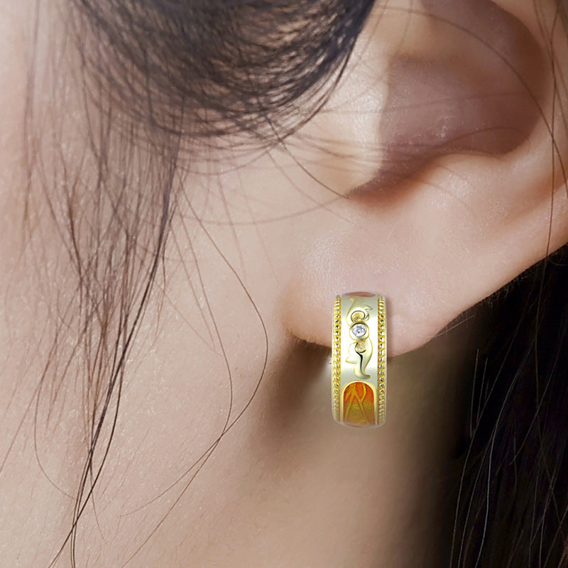 Merchandise Design Earrings 925 High-End Year of the Dragon