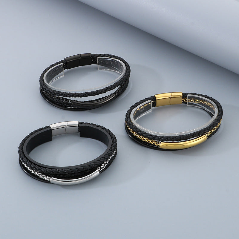 Planderful Mens Magnetic Buckle Bracelet Personalized