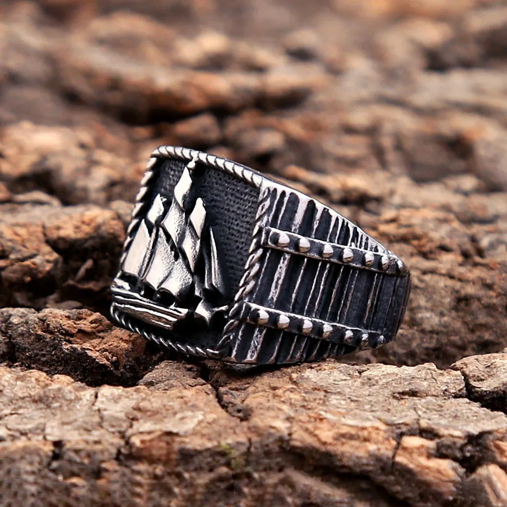Viking Sailing Stainless Steel Men's Ring