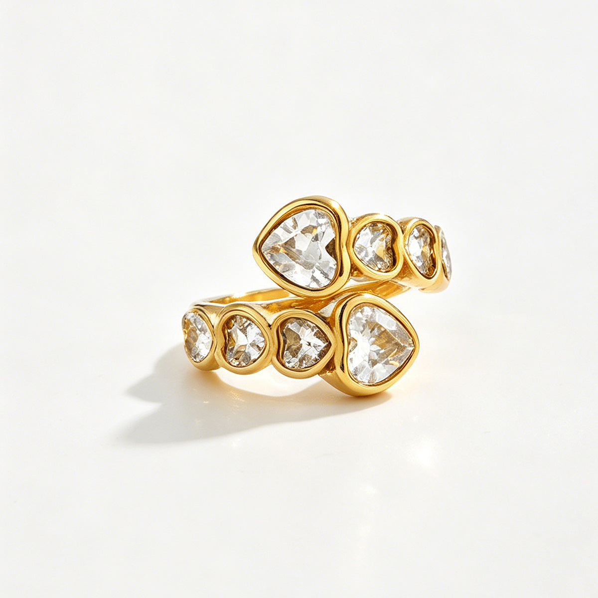Planderful Snake Shaped Opening Ring Vienna Verve Stainless Steel Zircon Imitation Pearl Star Accent For Women