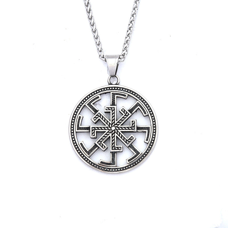 Octagram Windmill Stainless Steel Men's Pendant Necklace
