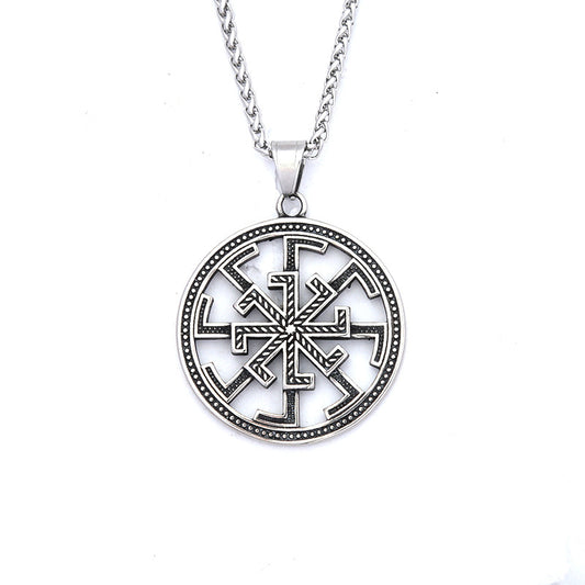 Octagram Windmill Stainless Steel Men's Pendant Necklace
