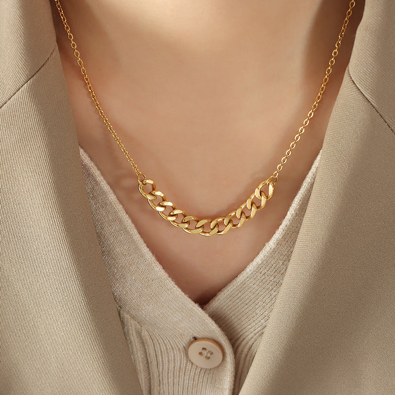 Golden Hip-Hop Thick Chain Necklace by Planderful - Everyday Genie Collection