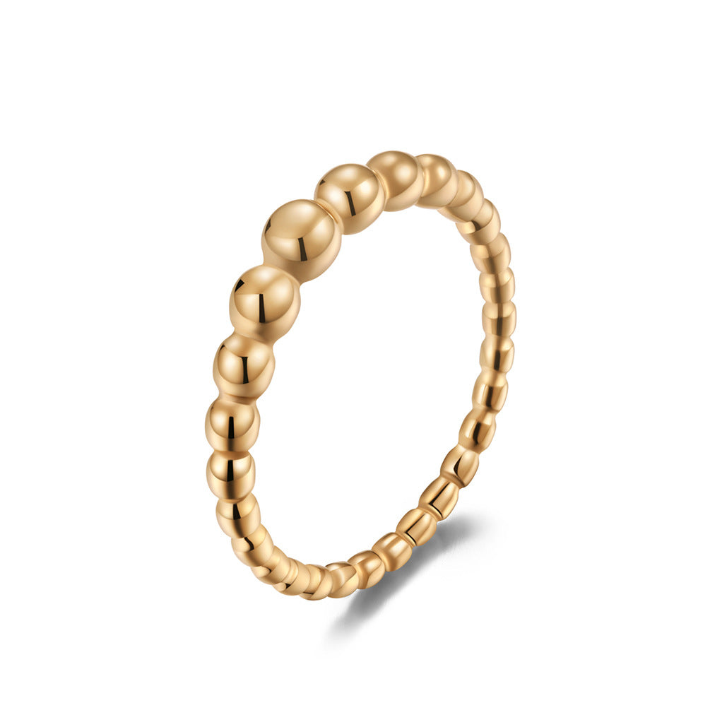 Gender-Neutral Clothing – Brand Style Irregular Round Bead Stainless Steel Women's Ring