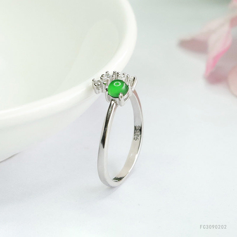 Green Jadeite Star Ring