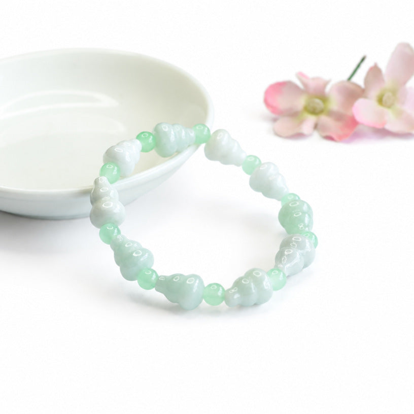 Jadeite Gourd 10*12 mm Beaded Bracelet