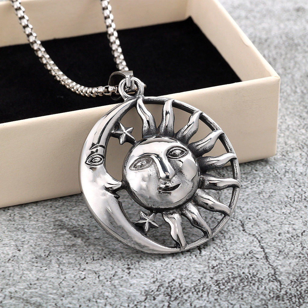 Vintage Stainless Steel Pendant Necklace
