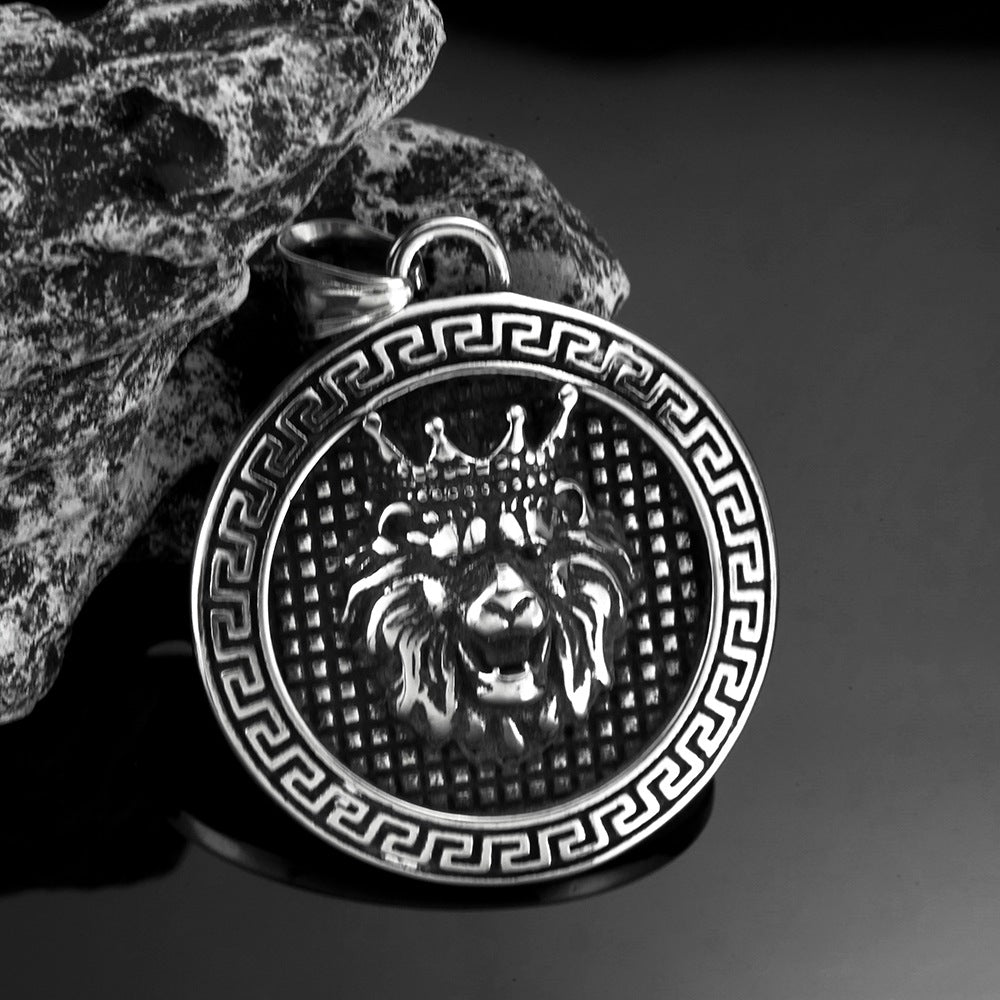 Vintage Men's Jewelry Lion King Tag Pendant Accessories