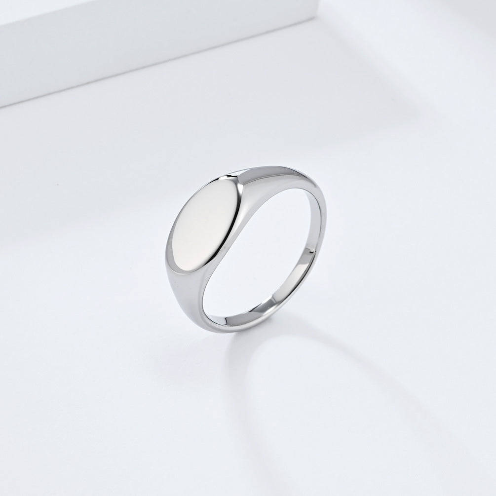 Simple High-End Glossy Titanium Steel Ring Fashion Jewelry