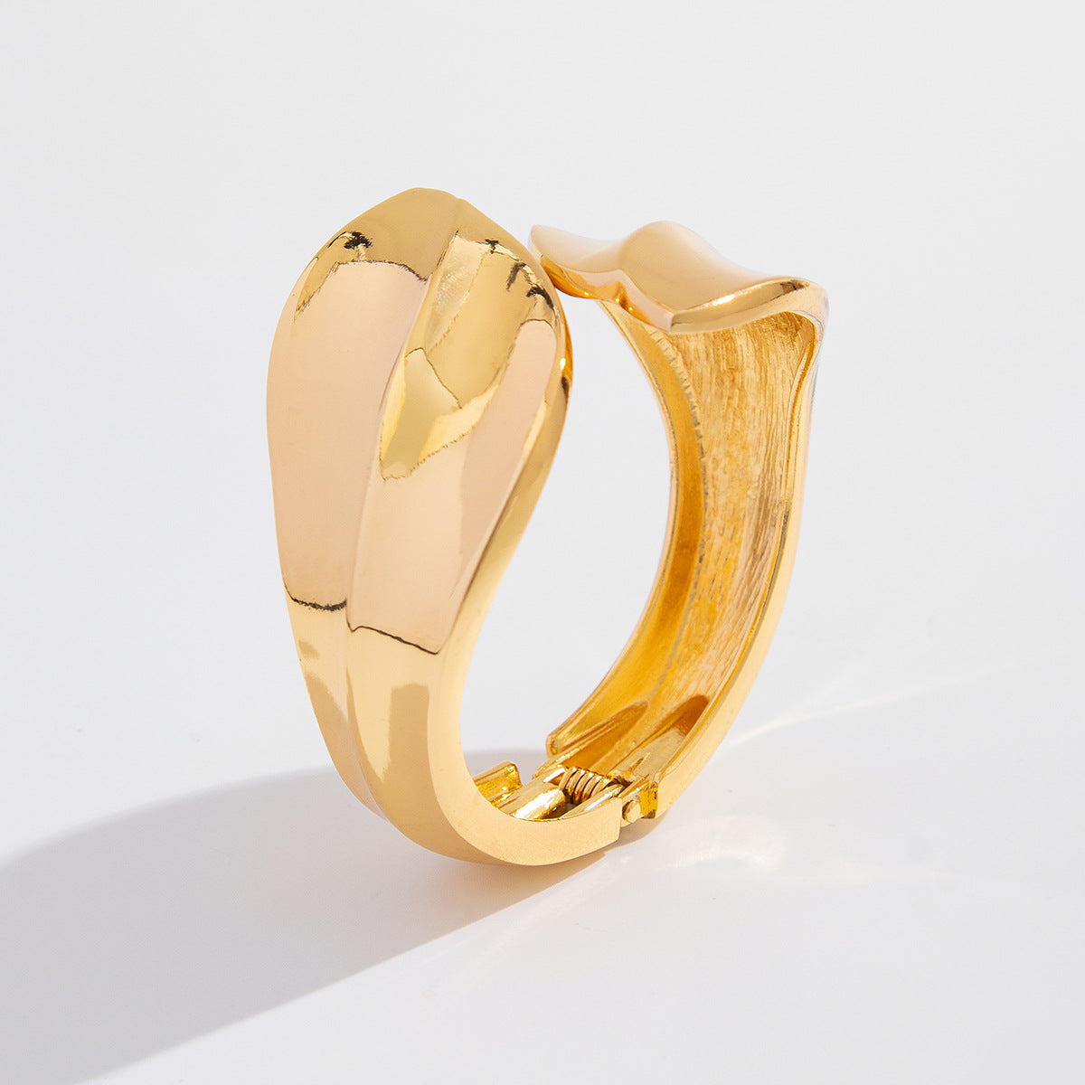 Bracelet Exaggerated Leaf Glossy Bang Irregular Stripe Open-Top Bracelet