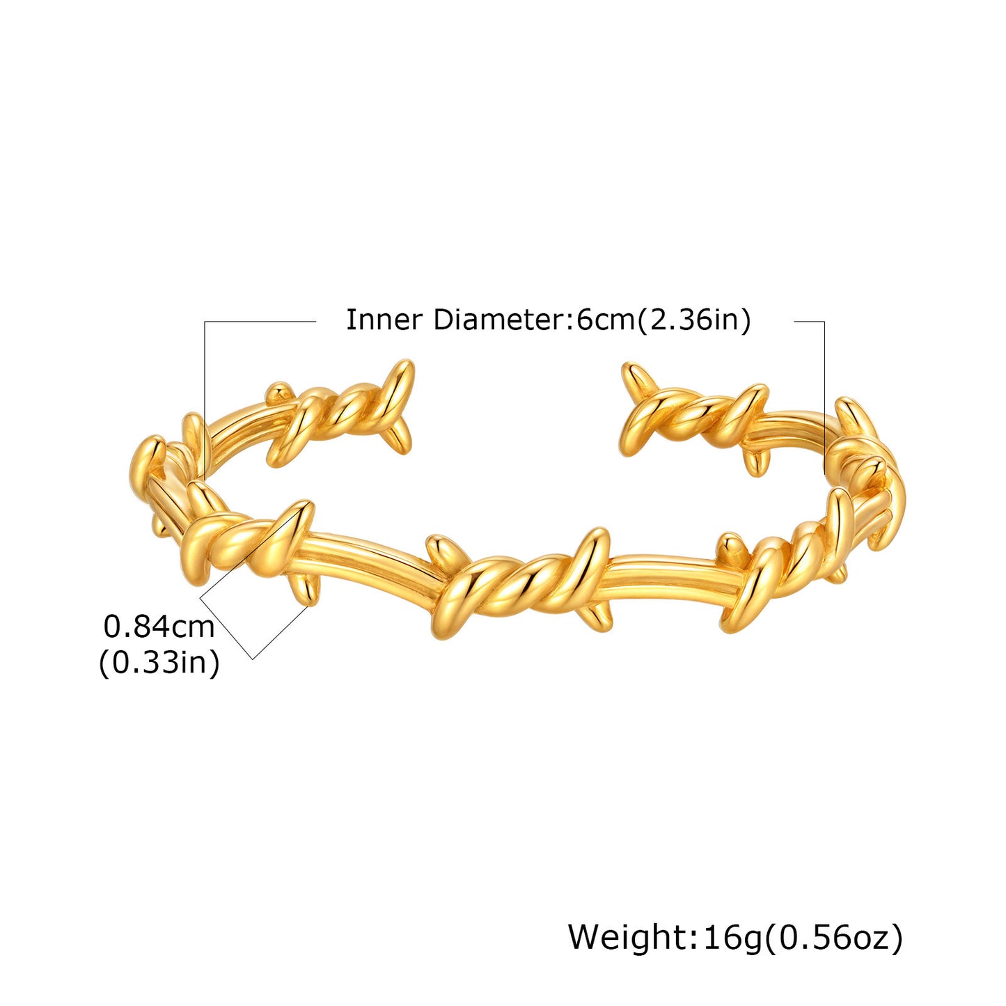 Planderful Men Stainless Steel Knotted C Shaped Bracelet