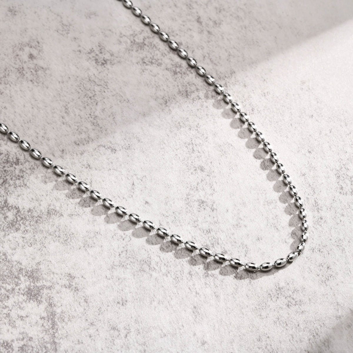 Stainless Steel Bead Necklace Ladies – Rugby Bead Chain Necklace Gold
