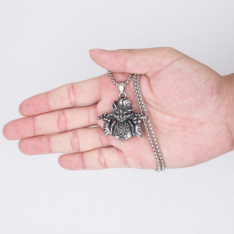 Steel Necklace – Statement Hip Hop Cat Pendant