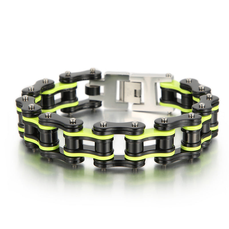 Planderful Men Bicycle Chain Bracelet Street Style Titanium