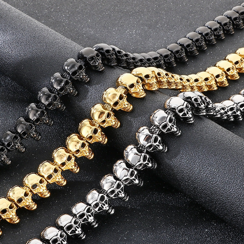 Planderful Skull Necklace For Men Titanium Steel Bold Punk