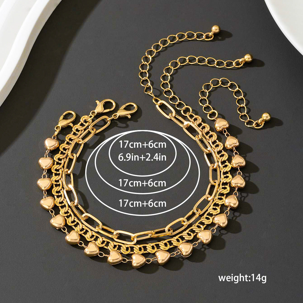 Planderful Vienna Verve Bracelet Set – Stylish Minimalist Three-Layer Design