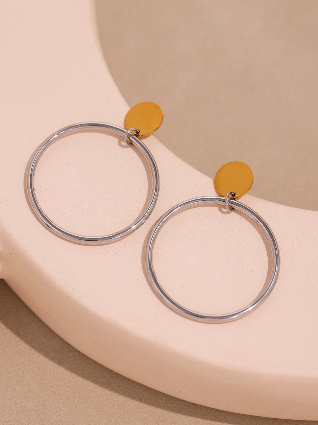 Planderful 18K Gold Plated Circle Earrings For Women
