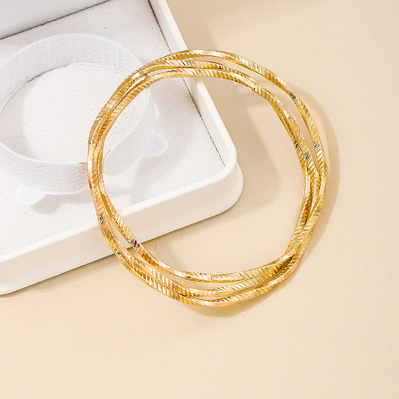 Elegant Three Lives and Three Generations Handmade Bracelet Set with Layered Chain - Women's Jewelry Set