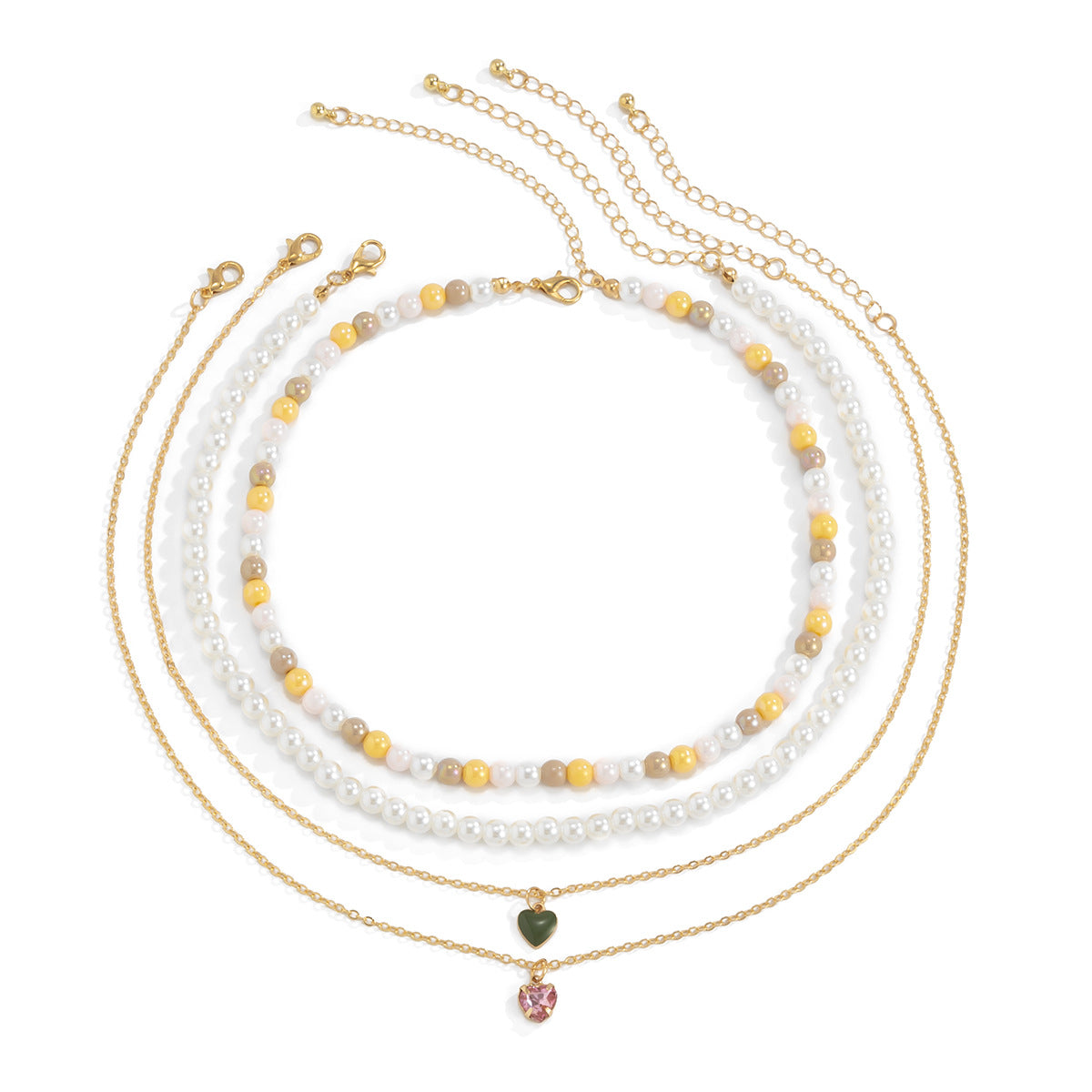 Planderful Imitation Pearl Necklace Multi Layer Vintage Court Style Heart Zircon Women Elegant Statement Vienna Verve