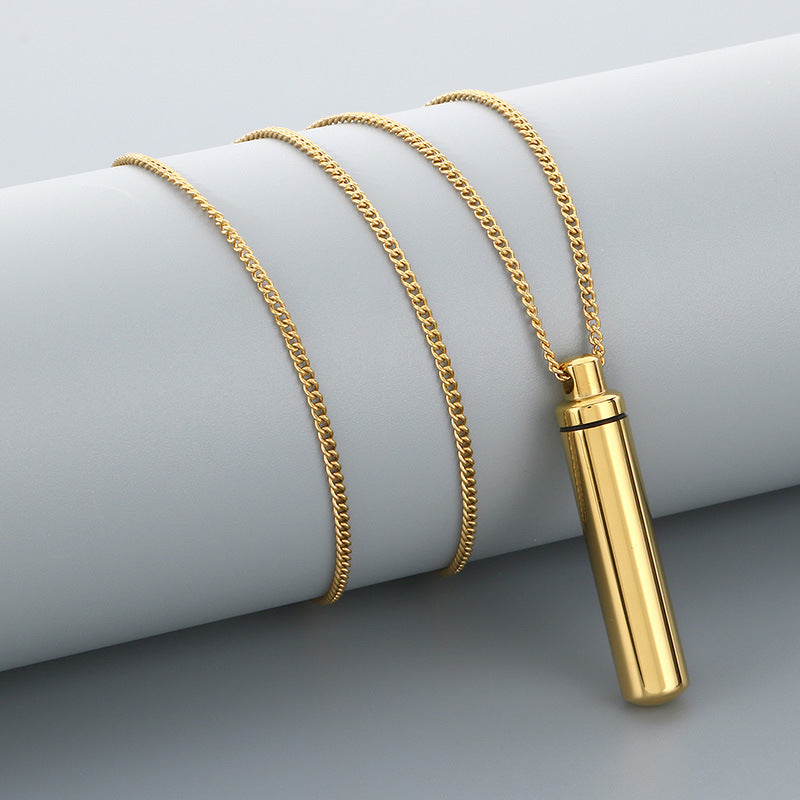 Planderful Perfume Bottle Pendant Openable Unisex Necklace