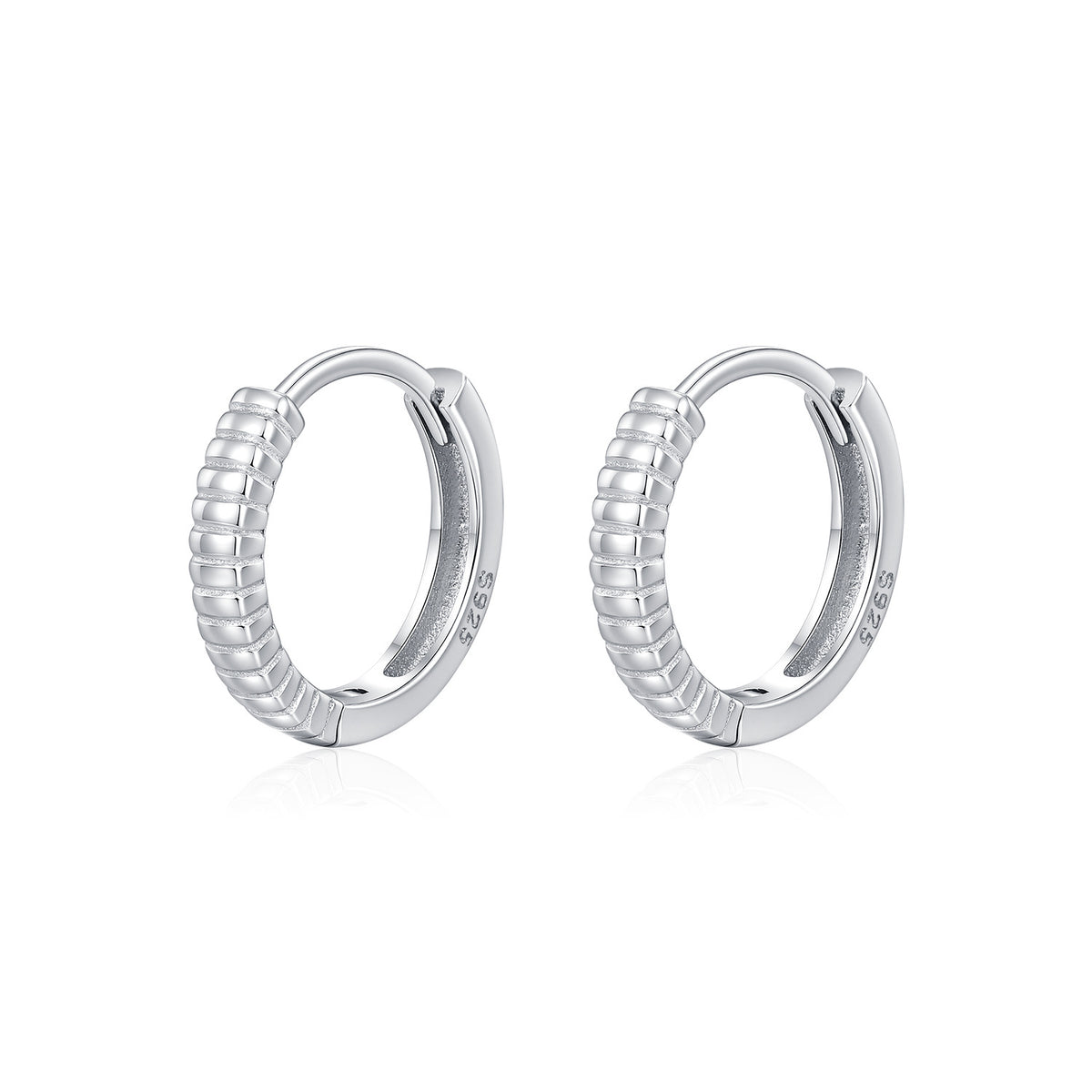 925 Sterling Silver Geometric Threaded Earrings