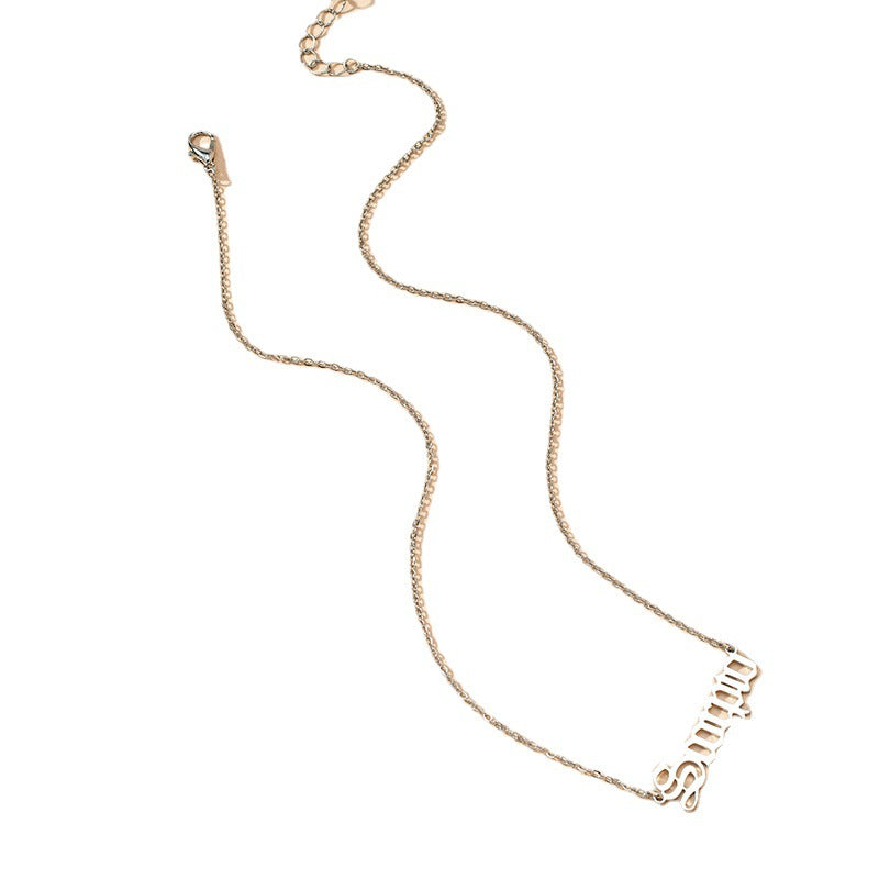 Gothic Constellation Necklace with English Letters - Vienna Verve Collection
