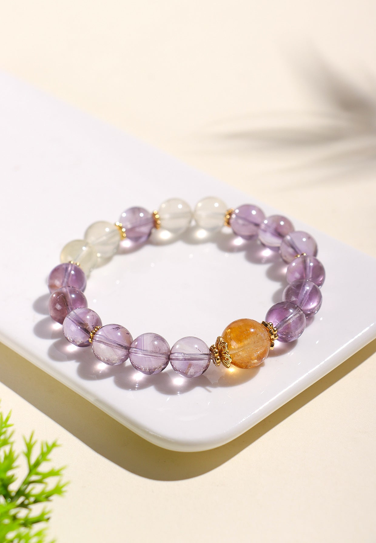 Planderful Fortune's Favor Bracelet – Elegant Amethyst and Lemon Stone Design