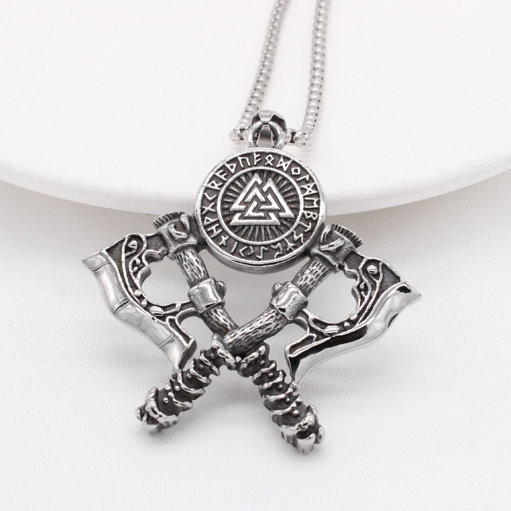 Viking Axe Pendant For Men And Unisex Nordic Retro Design Bold Durable Titanium Steel Planderful