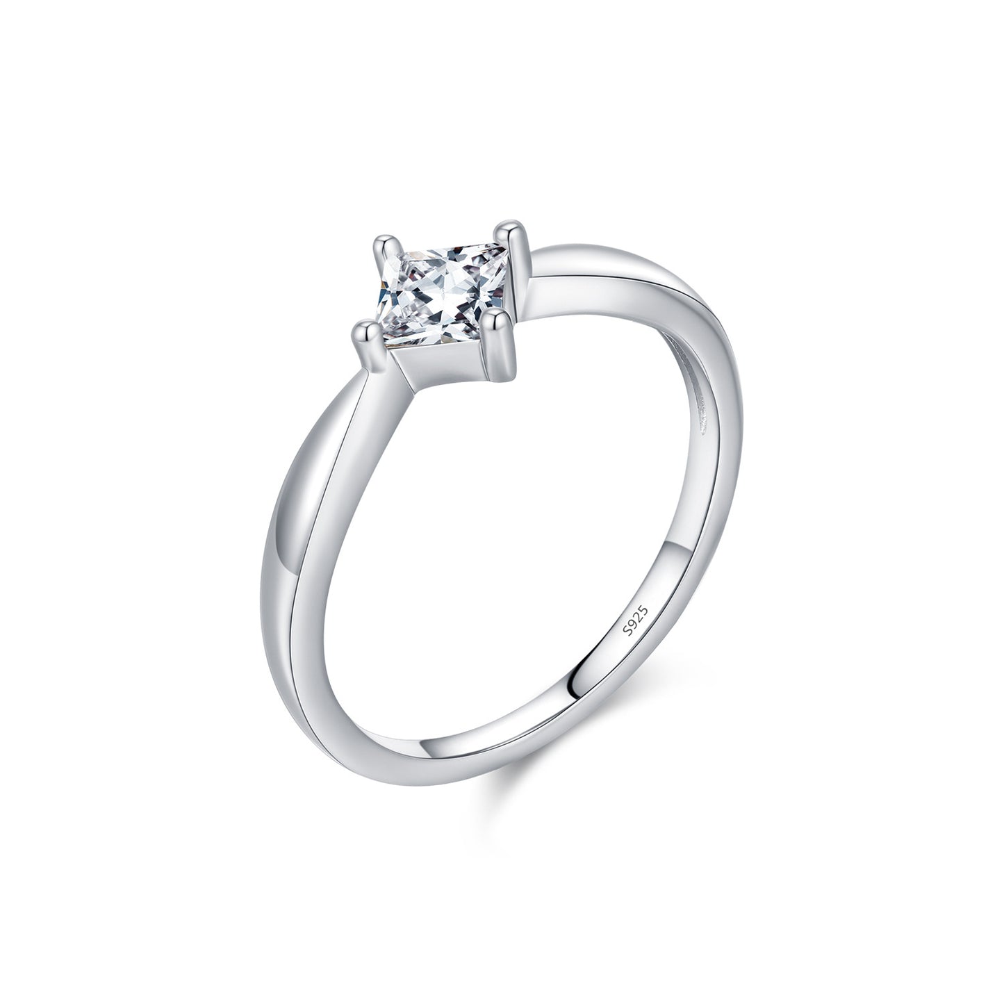 Planderful Moissanite Sparkling Ring – Elegant Sterling Silver Design