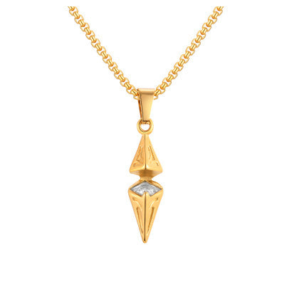Cross Zircon Geometric Stainless Steel Necklace for Men