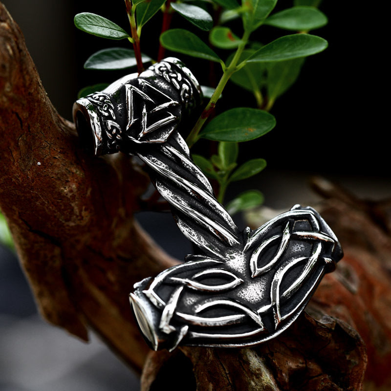 Retro Viking Triangle Titanium Steel Pendant - Thor's Hammer Men's Accessories in Wholesale