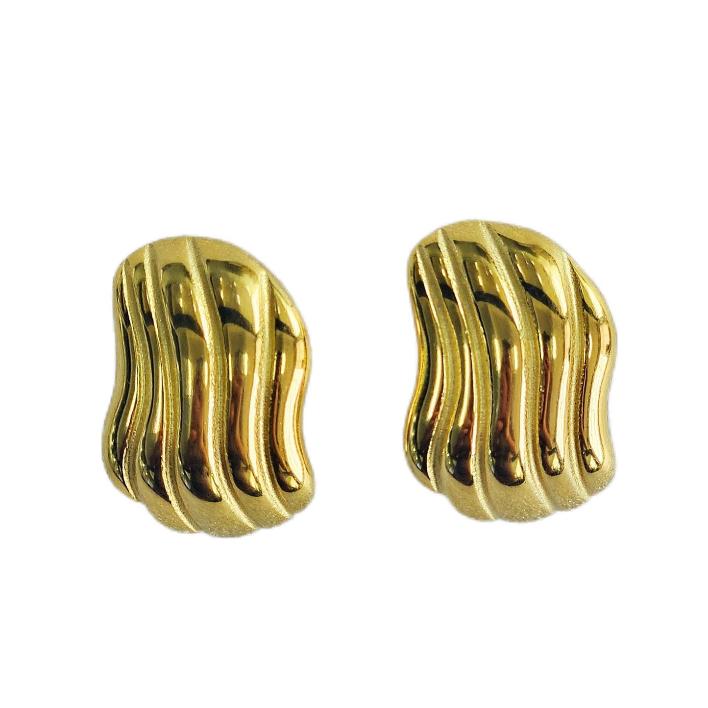 Planderful Stainless Steel Earrings Water Pattern Striped Studs Versatile For Fashion Forward Women