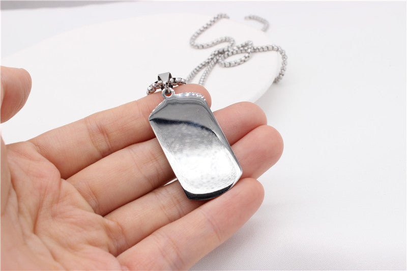 Planderful Titanium Steel Pendant Unisex Protection Shield Necklace For Men And Women