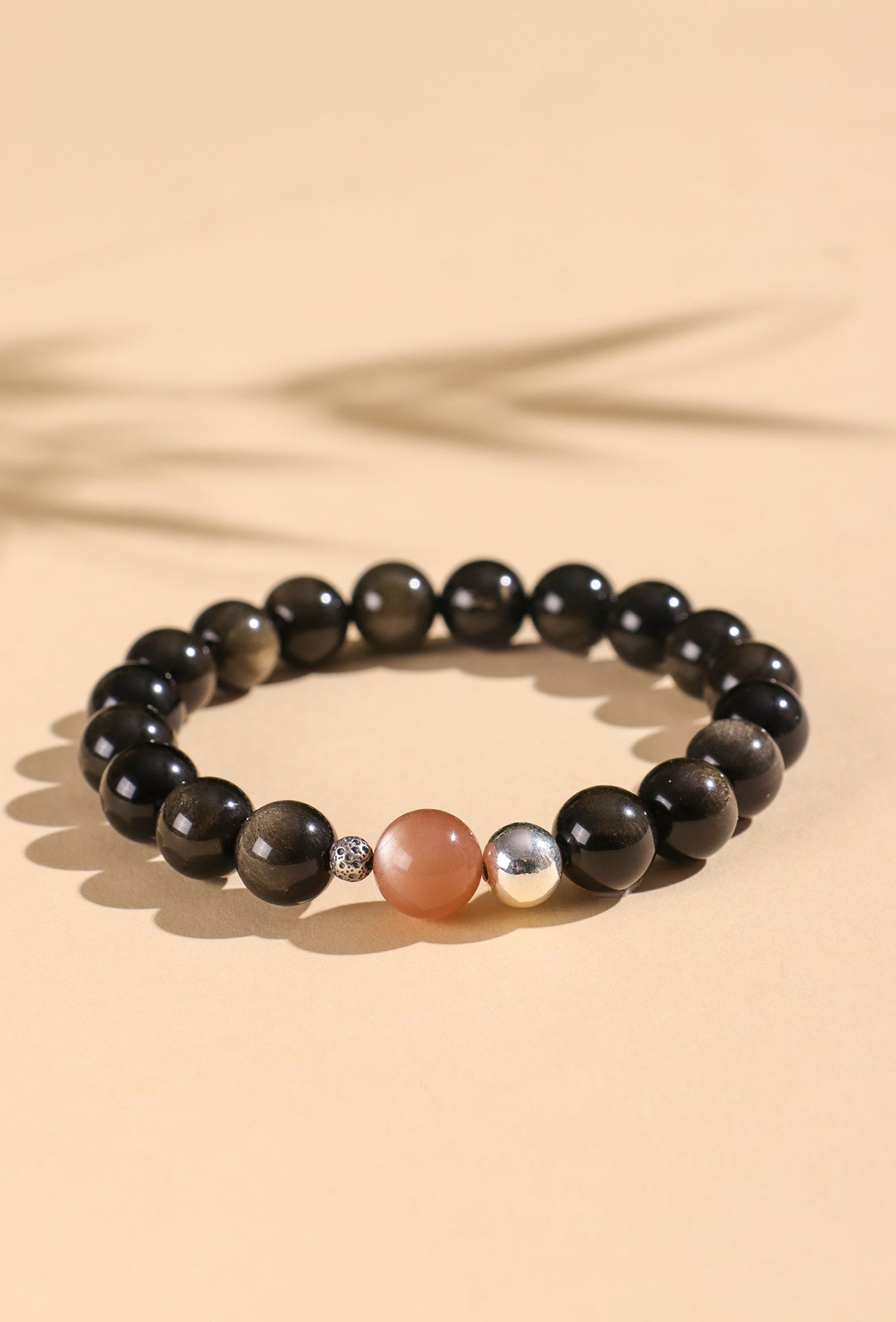 Planderful Fortune's Favor Bracelet – Elegant Beaded Design with Obsidian and Sun Stone
