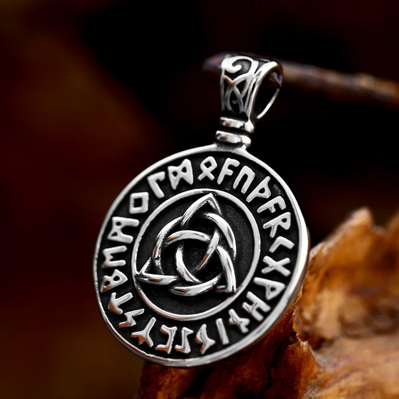 Titanium Steel Celtic Knot and Nordic Rune Pendant for Men - Wholesale Jewelry