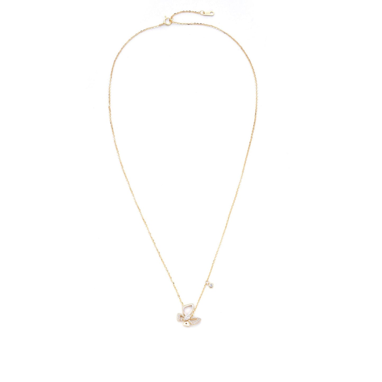 Fresh And Sweet 925 Sterling Silver Butterfly Necklace