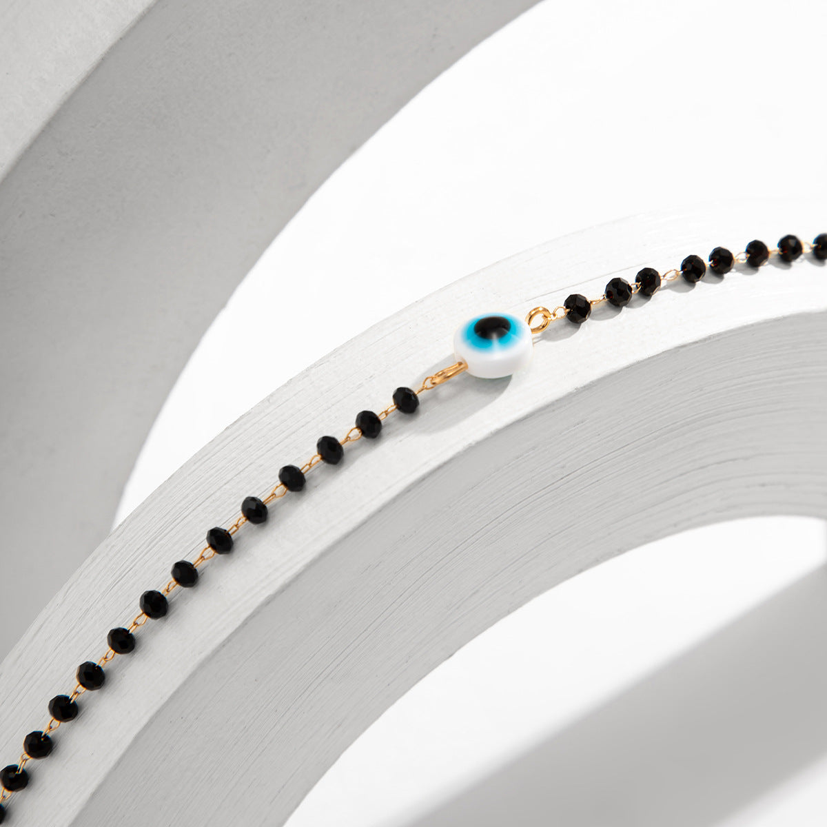 Crystal-Style Eye Bead Necklace