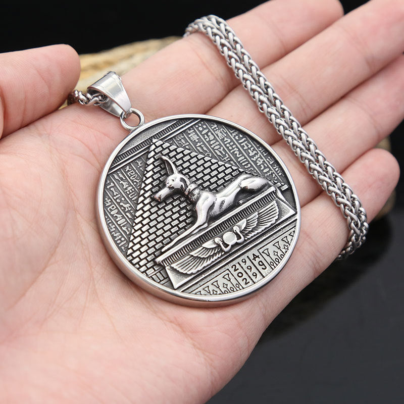 Stainless Steel Dog Pendant Necklace for Men's Trendy Style