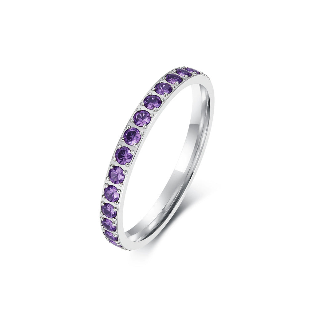 Planderful Stainless Steel Zircon Ring For Women Gypsy Star Inlaid Elegant Statement Everyday Genie