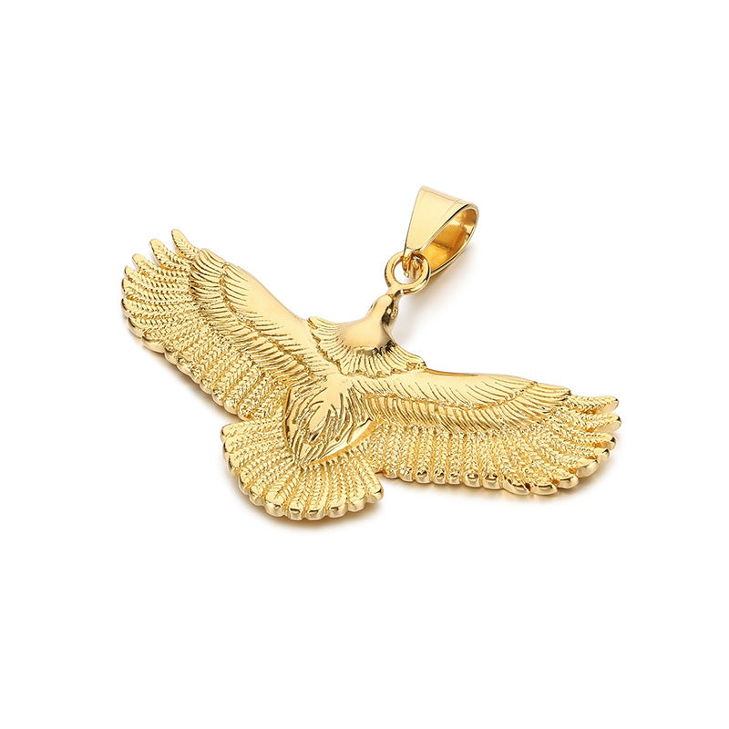 Hiphop Hip Hop Flying Eagle Pendant – Vacuum Electroplating Eagle Necklace