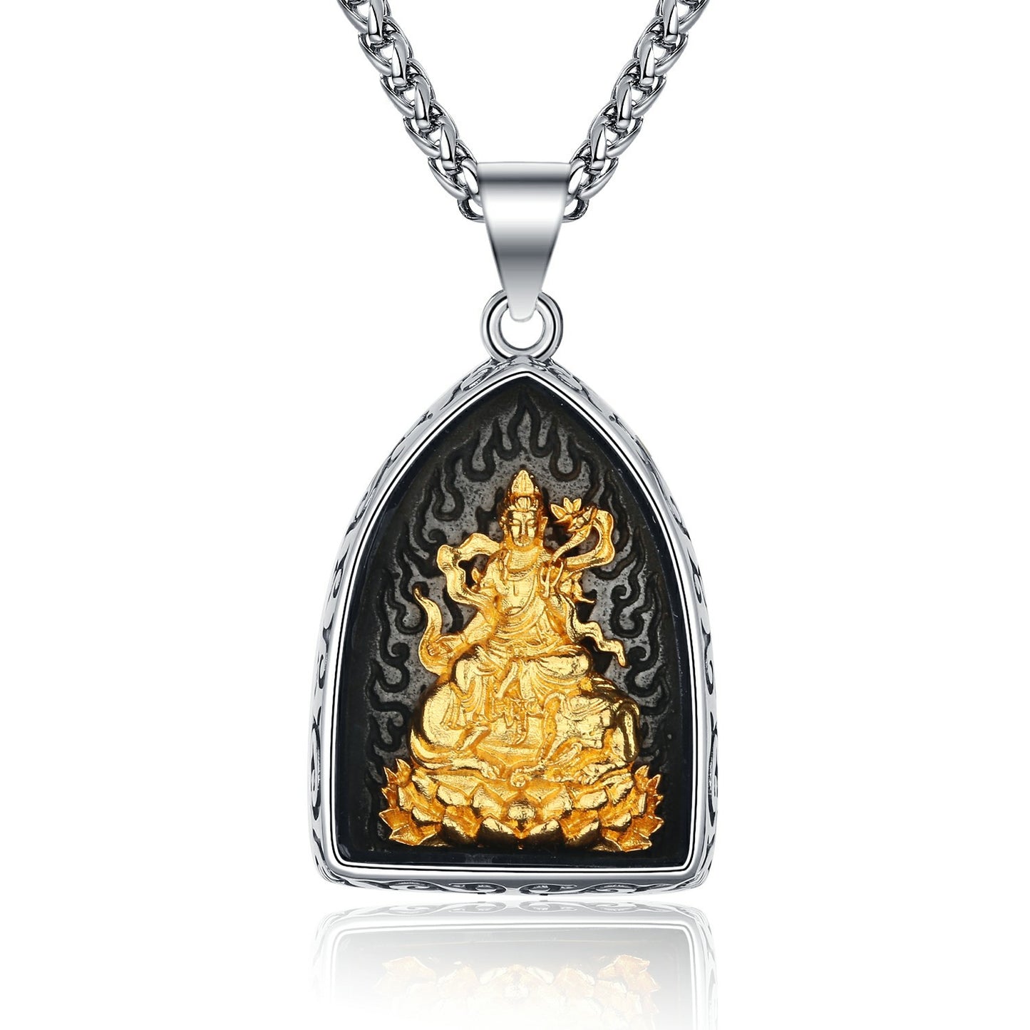Titanium Steel Necklace – Elegant Buddha Pendant