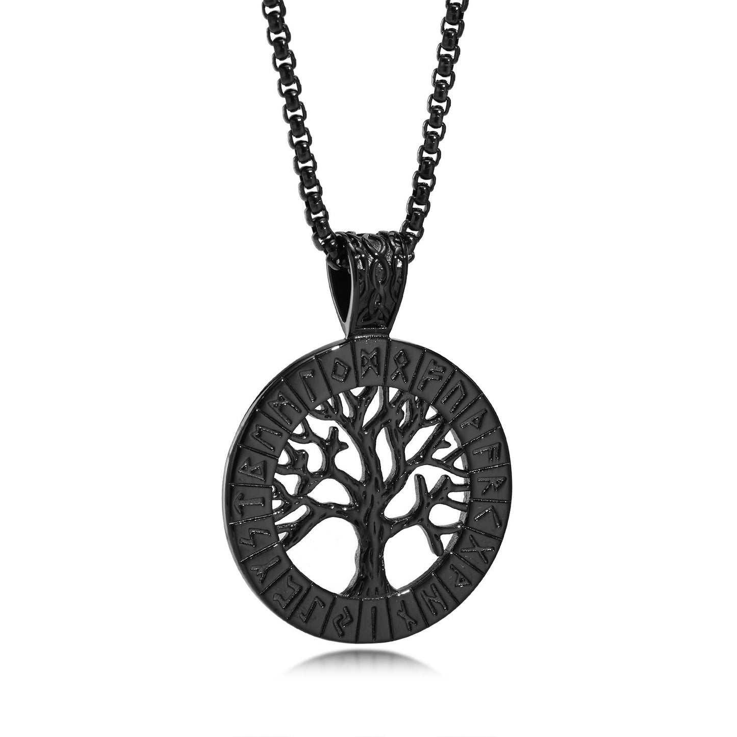 Cross-Border Retro Jewelry Stainless Steel Viking Luenwen Tree of Life Pendant for Men