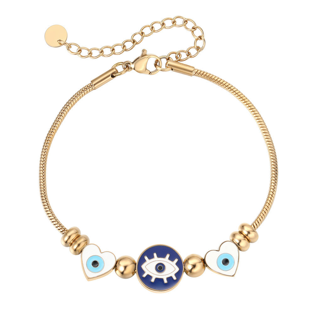 Planderful Omniscient Eyes Titanium Steel Bracelet For Women Protection Jewelry Everyday Genie Collection
