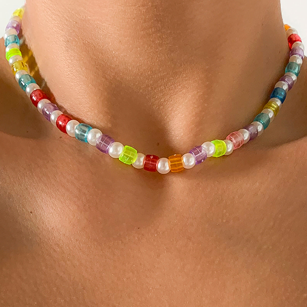 Planderful Vienna Verve Geometric Bead Necklace Retro Versatile Round Bead Statement For Fashion Lovers