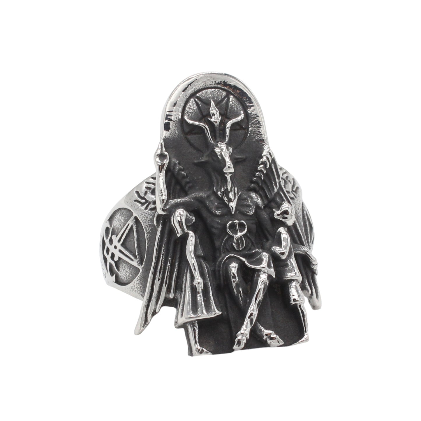 Planderful Everyday Genie Titanium Steel Ring – Personalized Retro Egyptian Pharaoh Anubis Men's Jewelry