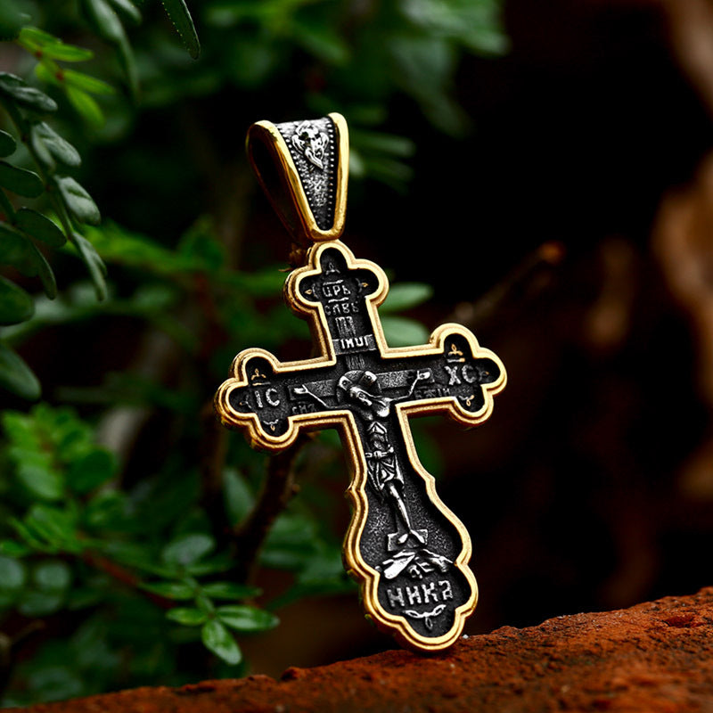 Men's Retro Stainless Steel Cross Pendant – Wholesale Letter Accessories by Planderful